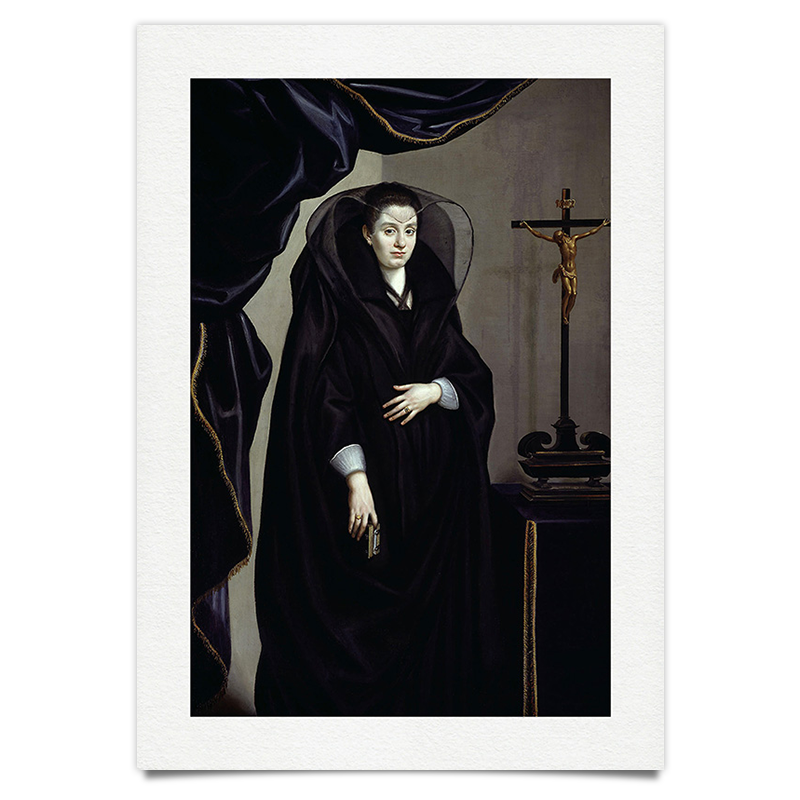 Adelige Frau in Schwarz - Ölgemälde Kunstdruck