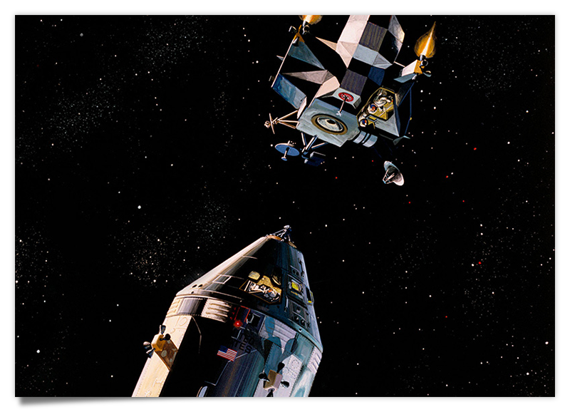 Apollo Modul Docking - Concept Art - Raumfahrt Kunstdruck