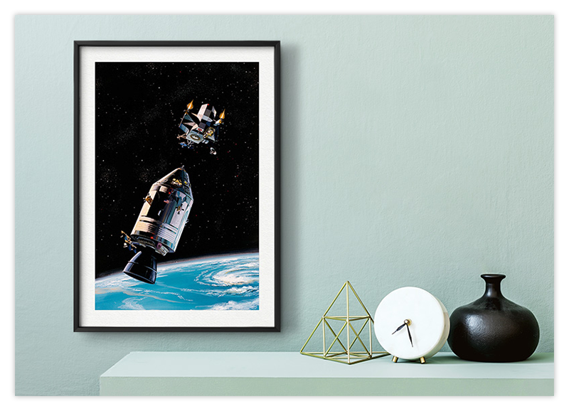 Apollo Modul Docking - Concept Art - Raumfahrt Kunstdruck