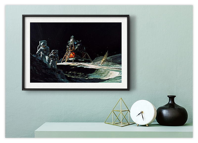 Apollo Mondlandung Astronauten - Concept Art - Raumfahrt Kunstdruck