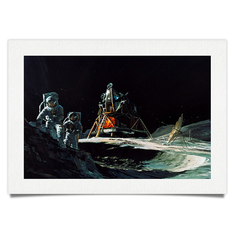 Apollo Mondlandung Astronauten - Concept Art - Raumfahrt Kunstdruck