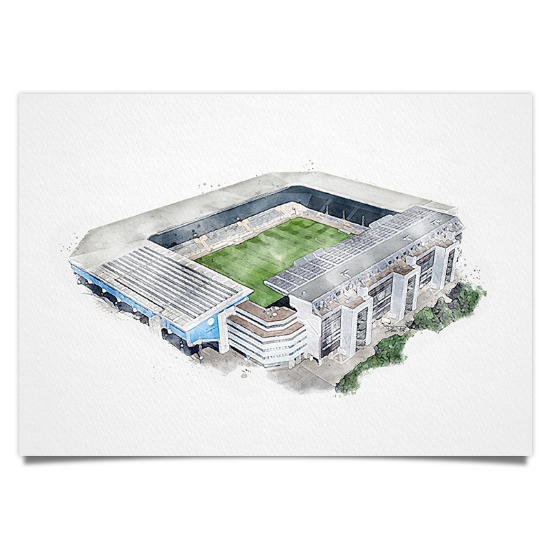 Bielefeld Fussball Stadion - Aquarell Kunstdruck Poster