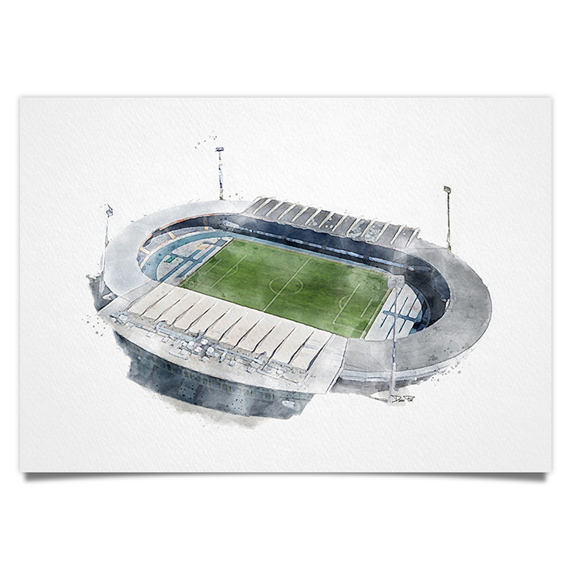 Braunschweig Fussball Stadion - Aquarell Kunstdruck Poster