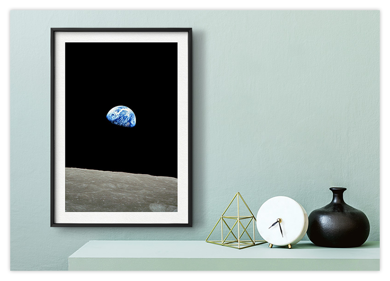 Earthrise - Aufgang der Erde - Raumfahrt Kunstdruck