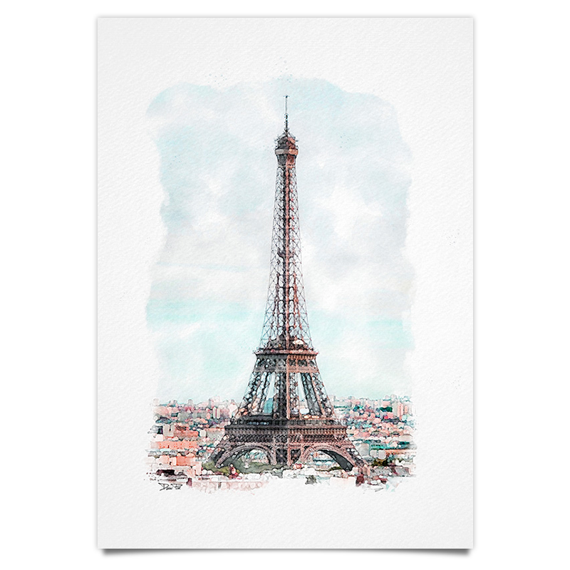 Eiffelturm - Paris - Aquarell Kunstdruck