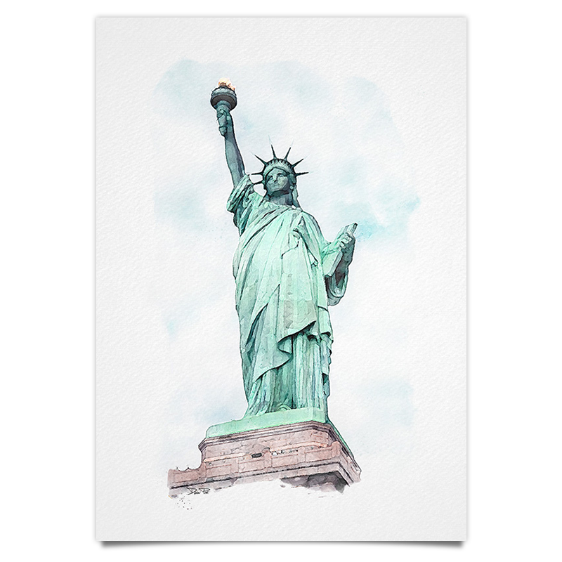 Freiheitsstatue - New York - Aquarell Kunstdruck