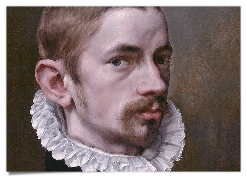 Hagerer Mann mit Barock Halskrause - Ölgemälde Kunstdruck