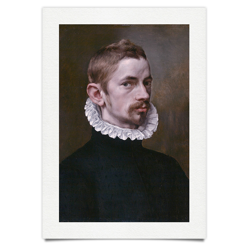 Hagerer Mann mit Barock Halskrause - Ölgemälde Kunstdruck