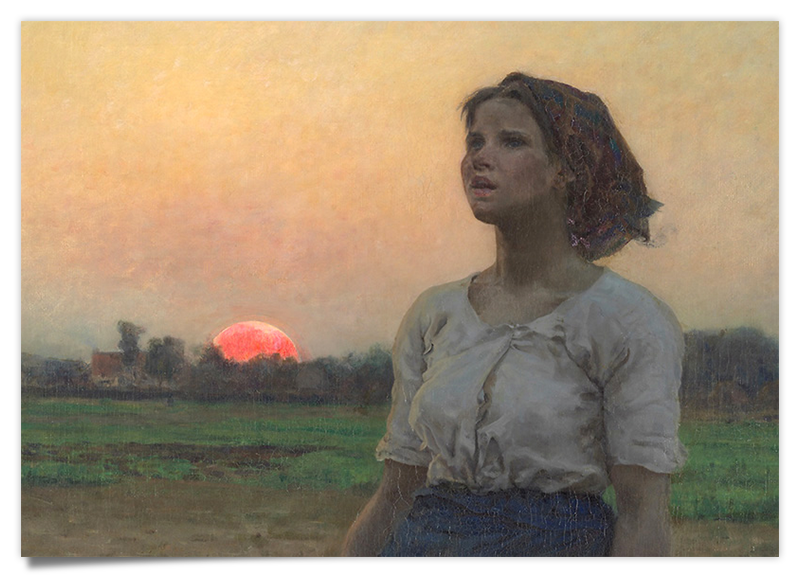 Junge Frau auf dem Feld - Ölgemälde Kunstdruck