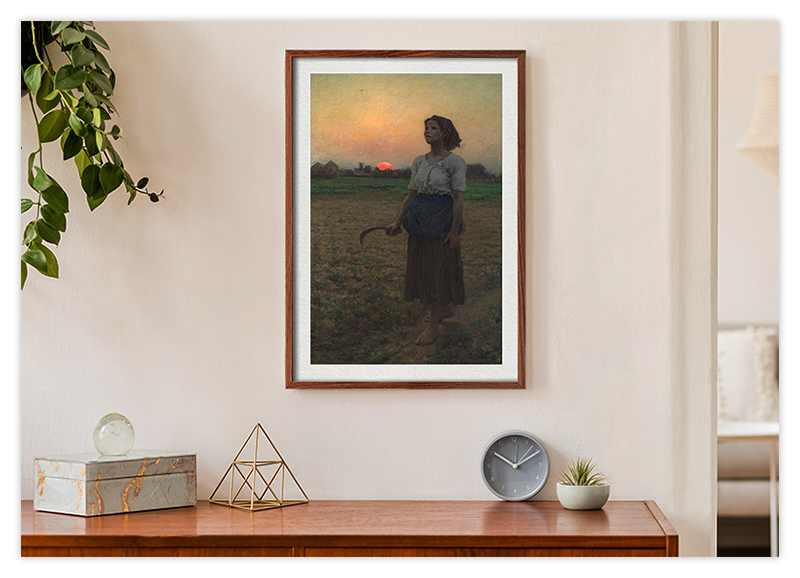 Junge Frau auf dem Feld - Ölgemälde Kunstdruck