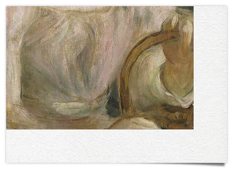 Junges Mädchen in Weiss mit Hut - Ölgemälde Kunstdruck