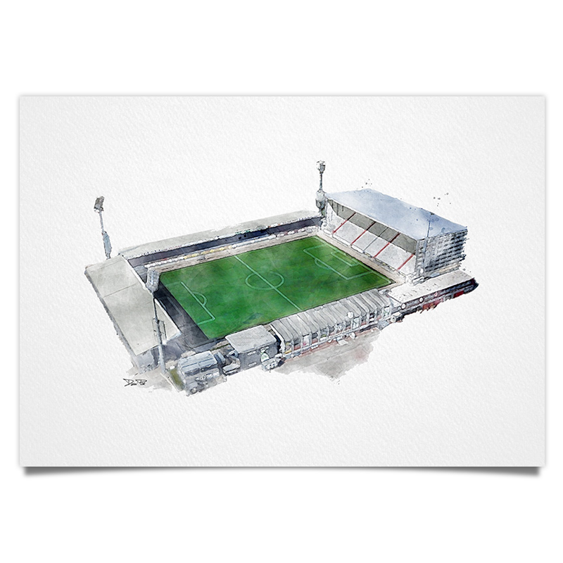 Kiel Fussball Stadion - Aquarell Kunstdruck Poster