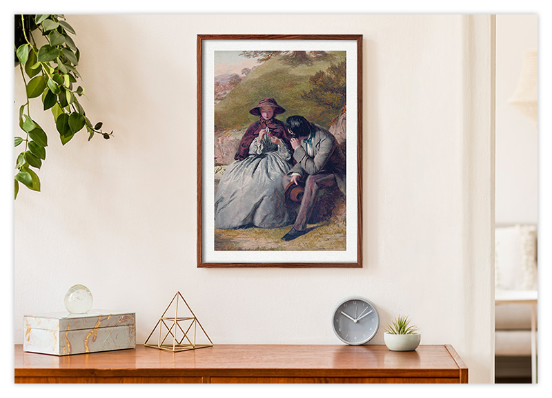 Liebespaar in der Natur - Ölgemälde Kunstdruck
