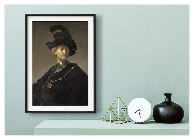 Mann mit Goldkette - Rembrandt Ölgemälde Kunstdruck