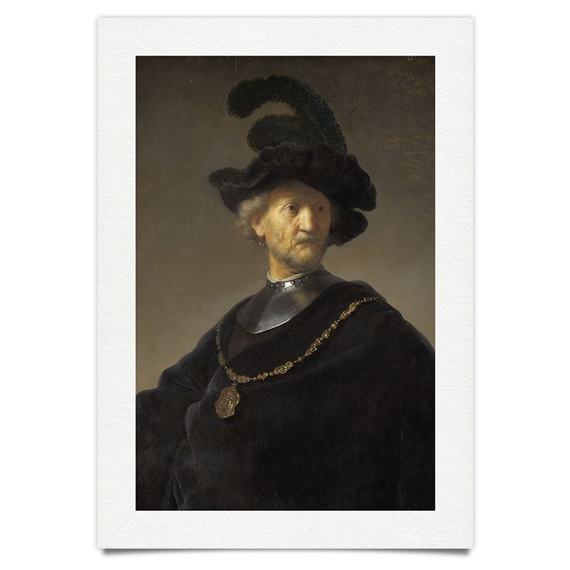 Mann mit Goldkette - Rembrandt Ölgemälde Kunstdruck