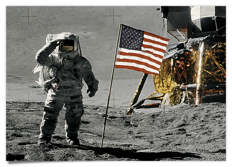 Apollo Mondlandung Astronaut - Raumfahrt Kunstdruck
