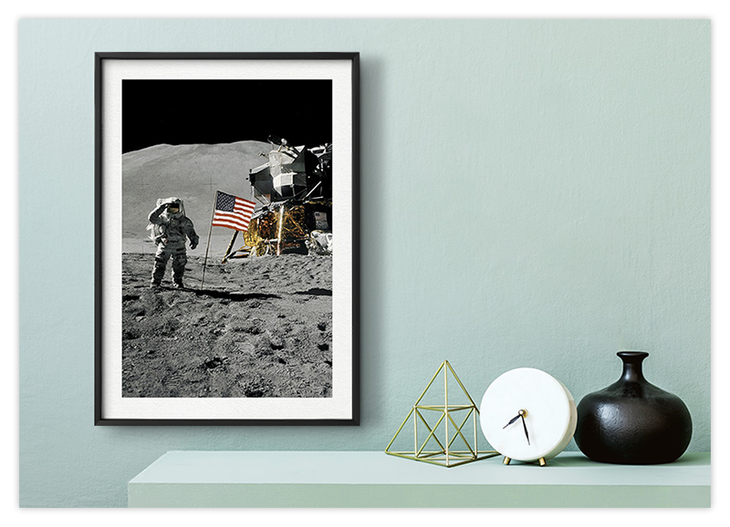 Apollo Mondlandung Astronaut - Raumfahrt Kunstdruck