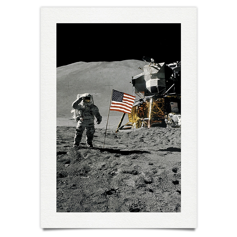 Apollo Mondlandung Astronaut - Raumfahrt Kunstdruck