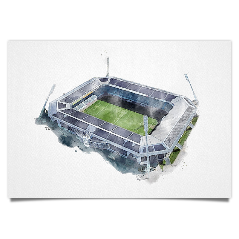 Rostock Fussball Stadion - Aquarell Kunstdruck Poster