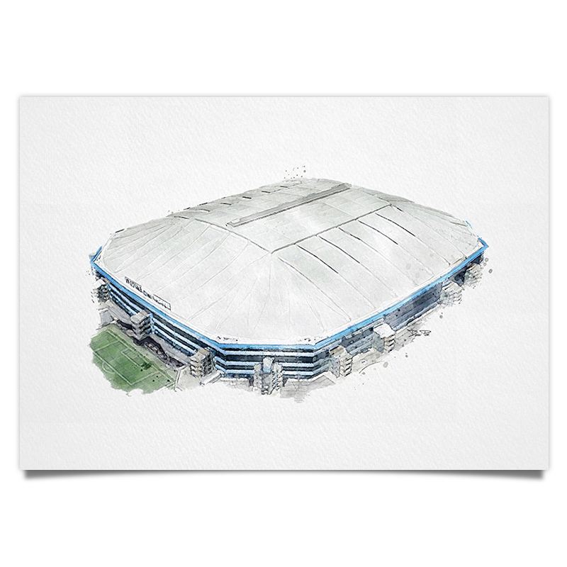 Schalke Fussball Stadion - Aquarell Kunstdruck Poster